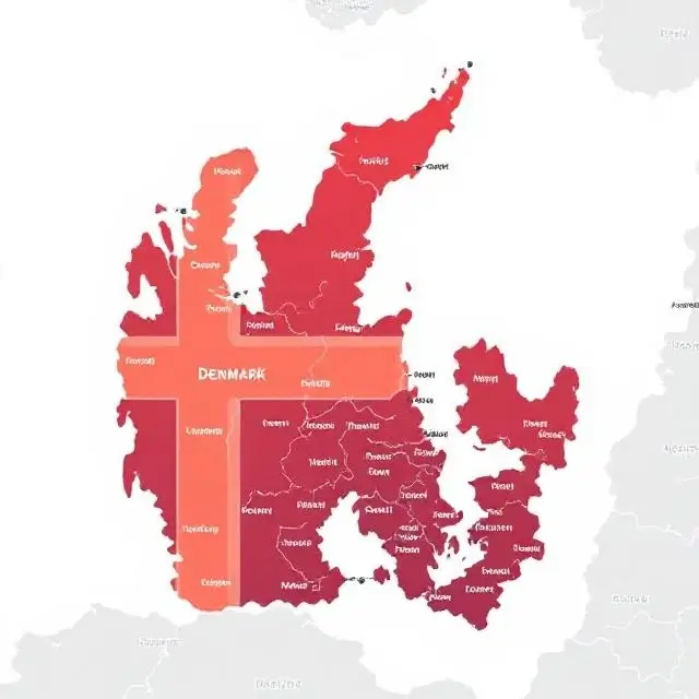Et kort over Danmark for at illustrere fokus på det danske marked