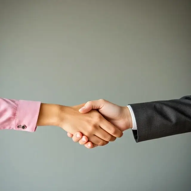 To personer der giver håndtryk som symbol på et partnerskab